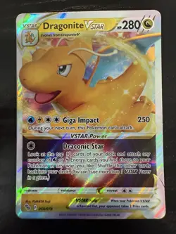 Dragonite VSTAR 050/078 Ultra Rare Sword & Shield Pokemon Go Pokemon Card NM ✨ - Image 2