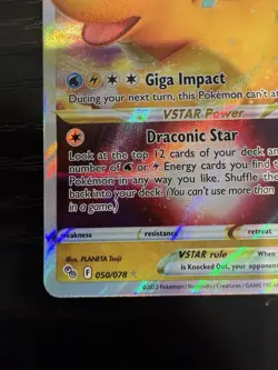 Dragonite VSTAR 050/078 Ultra Rare Sword & Shield Pokemon Go Pokemon Card NM ✨ - Image 3