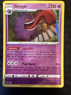 Pokemon Card Gengar 057/198 Chilling Reign Holo Rare NM - Image 2