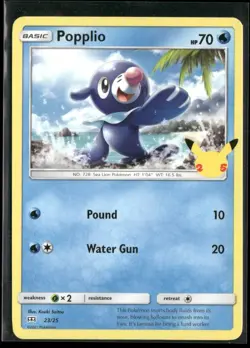 2021 McDonald's 25th Anniversary Promo Non-Holo TGC Popplio Pokemon Card #23 - Image 1