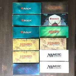-12 Magic the Gathering Fat Pack/Bundle Boxes- EMPTY NO CARDS Various Sets MTG - Image 1