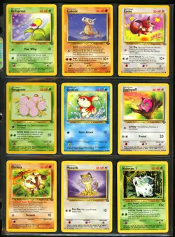 1999 Pokemon JUNGLE & FOSSIL Set COMPLETE Unlimited Edition COMMON Cards Lot NM+ - Image 2