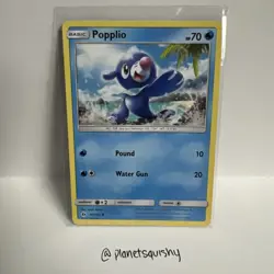 Popplio 39/149 Common Sun & Moon Base Pokemon Card 2016 MP - Image 1