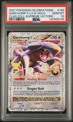 PSA 10 Garchomp C Lv. X Celebrations 145 Pokemon Card Classic Collection - Image 1