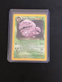 Dark Weezing 14/82 Pokemon Team Rocket Unlimited Holo Rare WOTC LP - Image 1