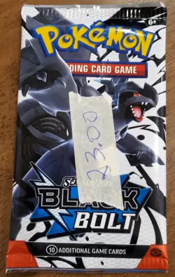 Black Bolt Pokemon TCG Booster Pack 23.00g Heavy Sealed High Odds for Rares - Image 2