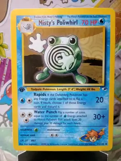 Pokemon TCG: Misty's Poliwhirl #53/132 1st Edition Gym Heroes WOTC Vintage - Image 1