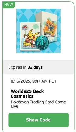 Pokemon World Championships 2025 Deck Accessories Pokemon TCG LIVE Unused code - Image 1