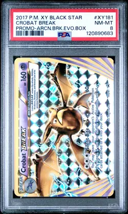 2017 POKEMON XY BLACK STAR PROMO ARCANINE BREAK EVOLUTION BOX CROBAT BREAK PSA 8 - Image 1