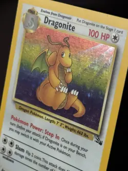Pokemon TCG Dragonite Holo Rare Card 4/62 Fossil Unlimited LP Condition - Image 4