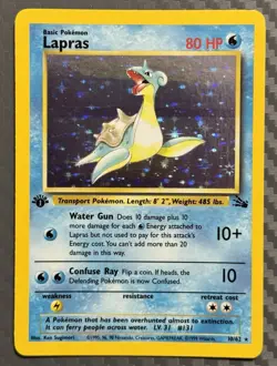 Pokemon TCG Fossil Lapras 10/62 1st Edition Holo - Image 1