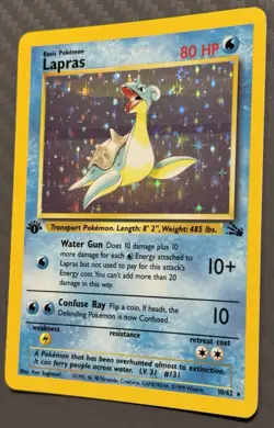 Pokemon TCG Fossil Lapras 10/62 1st Edition Holo - Image 3