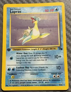 Pokemon TCG Fossil Lapras 10/62 1st Edition Holo - Image 4