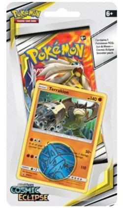 Pokemon TCG - Sun & Moon Cosmic Eclipse Single Booster Blister Pack (Terrakion) - Image 1