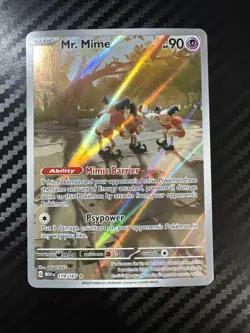 Pokemon TCG Mr. Mime Scarlet & Violet Holo Illustration Card 179/165 - Image 1