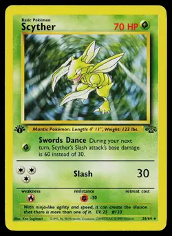 Pokemon Card - Scyther Jungle 26/64 1st Edition Rare - Image 1