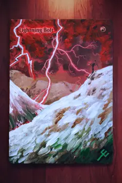 Lightning Bolt *Magic Altered Hand Painted Extended Borderless Art M10 MTG Erich - Image 1