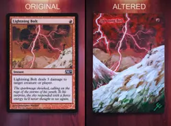 Lightning Bolt *Magic Altered Hand Painted Extended Borderless Art M10 MTG Erich - Image 2