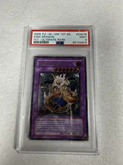 2005 Yugioh PSA 9 King Dragun FET-EN036 1st Edition Ultimate Rare - Image 1