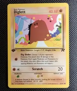 Diglett 1st Edition Rocket Common 52/82 WOTC 2000 Pokemon Card - EXC LP - Image 1