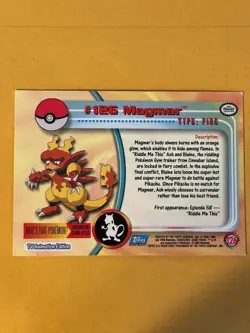 Topps -Series 3- Pokemon TV Animation Edition Card #126 Magmar -FOIL- MP - Image 2