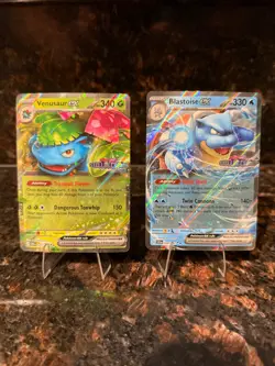 Venusaur eX 001/142 & Blastoise eX 030/142 Stamped Stellar Crown Promo Cards!! - Image 1