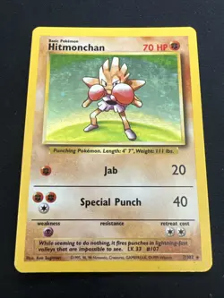 1999 Base Set Vintage Pokemon 2 Card Lot: Holo 1st Edition Machamp & Hitmonchan - Image 4