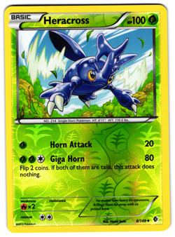 Heracross - 8/149 - 2012 Reverse Holo Boundaries Crossed Pokemon Card NM - Image 1