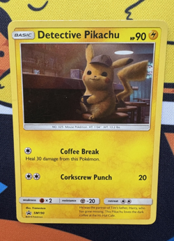 Pokemon TCG - Detective Pikachu Card - Sun & Moon Promo Holo SM190 - LP+ - Image 2