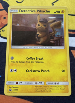 Pokemon TCG - Detective Pikachu Card - Sun & Moon Promo Holo SM190 - LP+ - Image 3