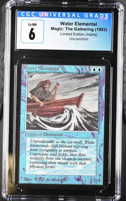 Magic: the Gathering MTG Water Elemental [Alpha Edition] Graded CGC 6 Ex/NM - Image 1
