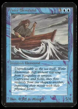 1993 MTG Magic the Gathering Card Alpha Water Elemental Raw MP Gaming Card TCG - Image 1
