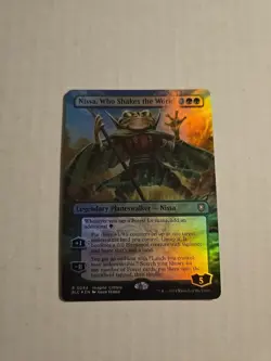 MTG Magic The Gathering Nissa, Who Shakes The World Foil Borderless Planeswalker - Image 1