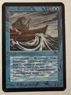 Magic the Gathering MTG Alpha Water Elemental NM- (Beta Bob) - Image 1