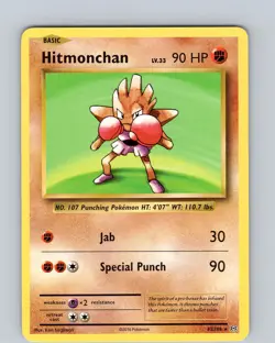 Pokemon TCG Hitmonchan XY Evolutions 62/108 Regular Rare Card Played LP - Image 1