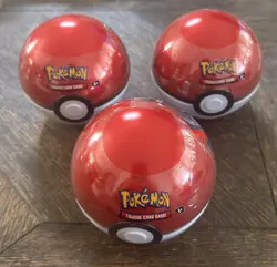Pokemon TCG PokeBall Tins H24, D24 Lot of 3 - 9 Booster Packs BRAND NEW SEALED - Image 1