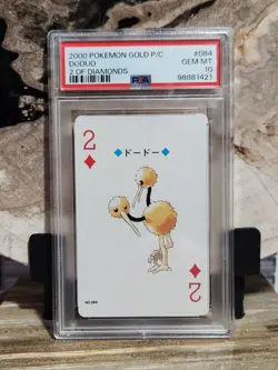 Pokemon PSA 10 GEM MINT Doduo #084 Gold Deck Poker Card 2 Of Diamonds - Image 1