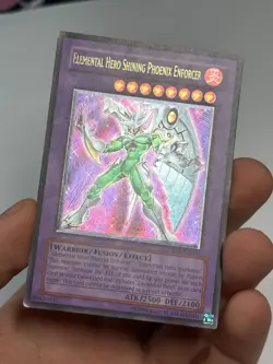 YUGIOH! EURO Elemental Hero Shining Phoenix Enforcer EOJ-EN033 Ultimate Rare LP - Image 3