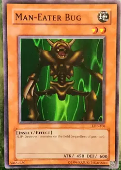 Yugioh Man-Eater Bug LOB-108 1st Edition Super Rare Holo EX - Image 1