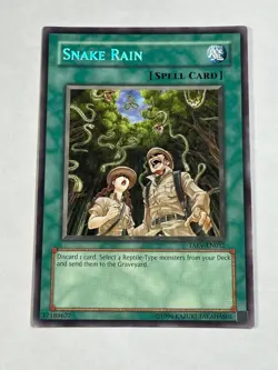 YUGIOH Snake Rain TAEV-EN052 SECRET LETTER Rare MISPRINT LP - Image 1