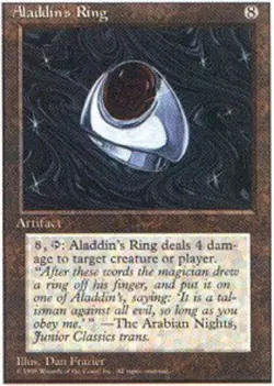 Heavy Play, English MTG Regular Aladdin's Ring Alternate Fourth Edition Magic th - Image 1