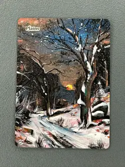 Plains Basic MTG Hand Painted Borderless Extended Full Altered Winter Art a S - Image 1