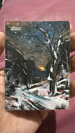 Plains Basic MTG Hand Painted Borderless Extended Full Altered Winter Art a S - Image 2