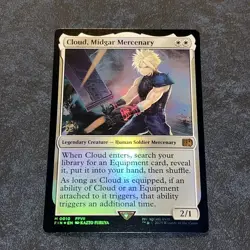 Cloud, Midgar Mercenary - Magic the Gathering MTG Final Fantasy Foil Prerelease - Image 1