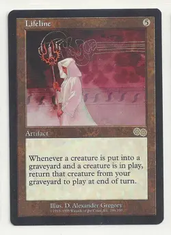 MTG URZA'S SAGA 1x NM-/EX Lifeline Magic the Gathering Card Return Grave Creatur - Image 1