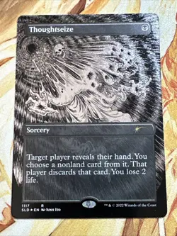 Thoughtseize - Etched FOIL #1117 Rare, NM Secret Lair, MTG - Image 1