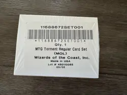 MTG Torment Regular Card Set (MOL) Wizards of the Coast, Inc. - Image 1