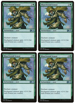 MTG: 4 x Blanchwood Armor (Playset) - Enchantment - Magic Core Set 2019 (M19) NM - Image 1