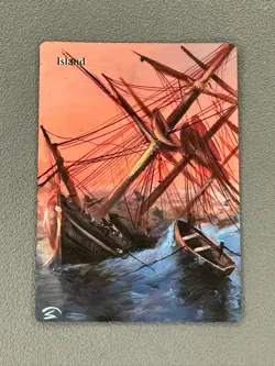 Island Ship MTG Hand Painted Borderless Extended Full Altered Shipwreck Art S - Image 1