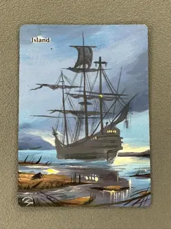 Island Basic Land MTG NEW Hand Painted Borderless Extended Full Altered Art r S - Image 1
